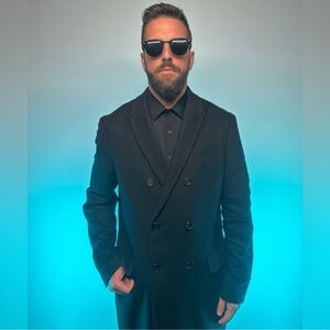 ALL SAINTS / Black Pea Coat Long Fit / 42